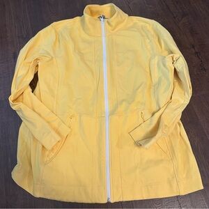 T by Talbots Zip Up Jacket XL Active in Bright Yellow